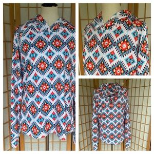 Ranch Dressn Southwestern Pull Over Hoodie Long Sleeve Stretch Top SZ 3XL